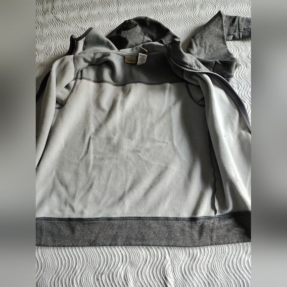 LL Bean Kids' Full-Zip Hoodie Sweatshirt Size Large L 14-16 Gray Fleece Interior - Picture 16 of 17